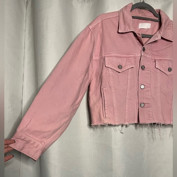 Boyish The Tommy Pink Denim Cropped Oversized Jacket Small - Picture 8 of 11